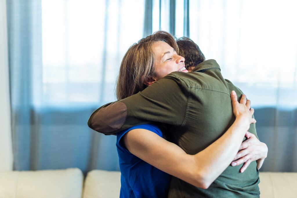 two people hugging
