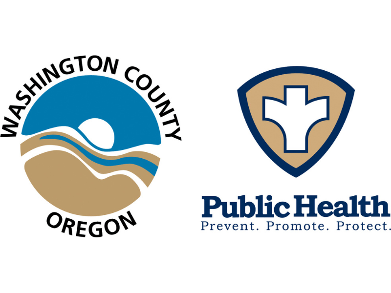 washington county oregon logo next to text that says public health: prevent, promote, protect.